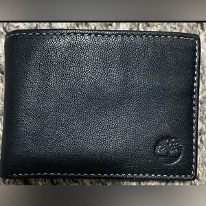 NEW WITHOUT TAGS MENS Timberland BLACK Leather RFID SECURITY Wallet